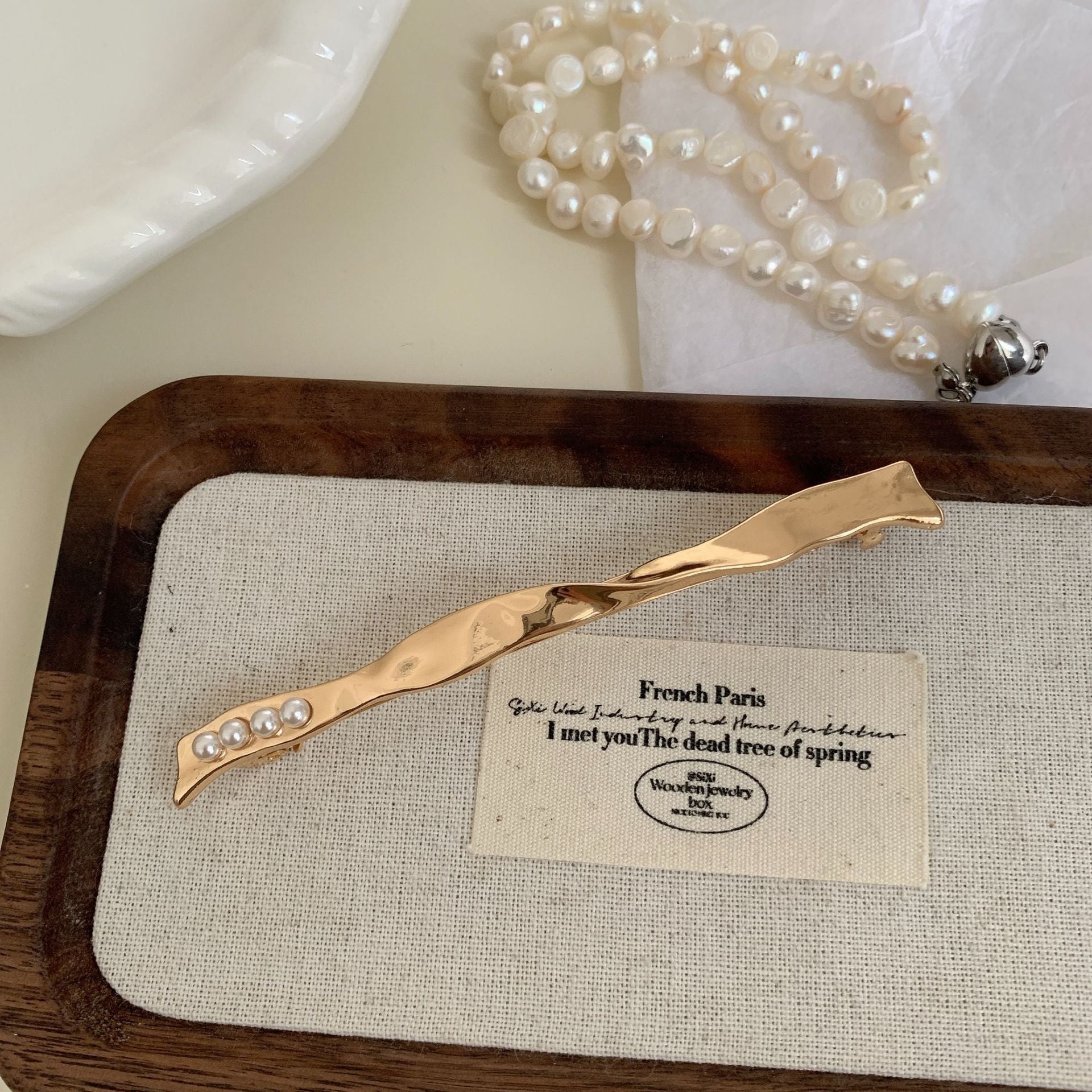 Spring Clip Half Tie Fringe Headdress Gold