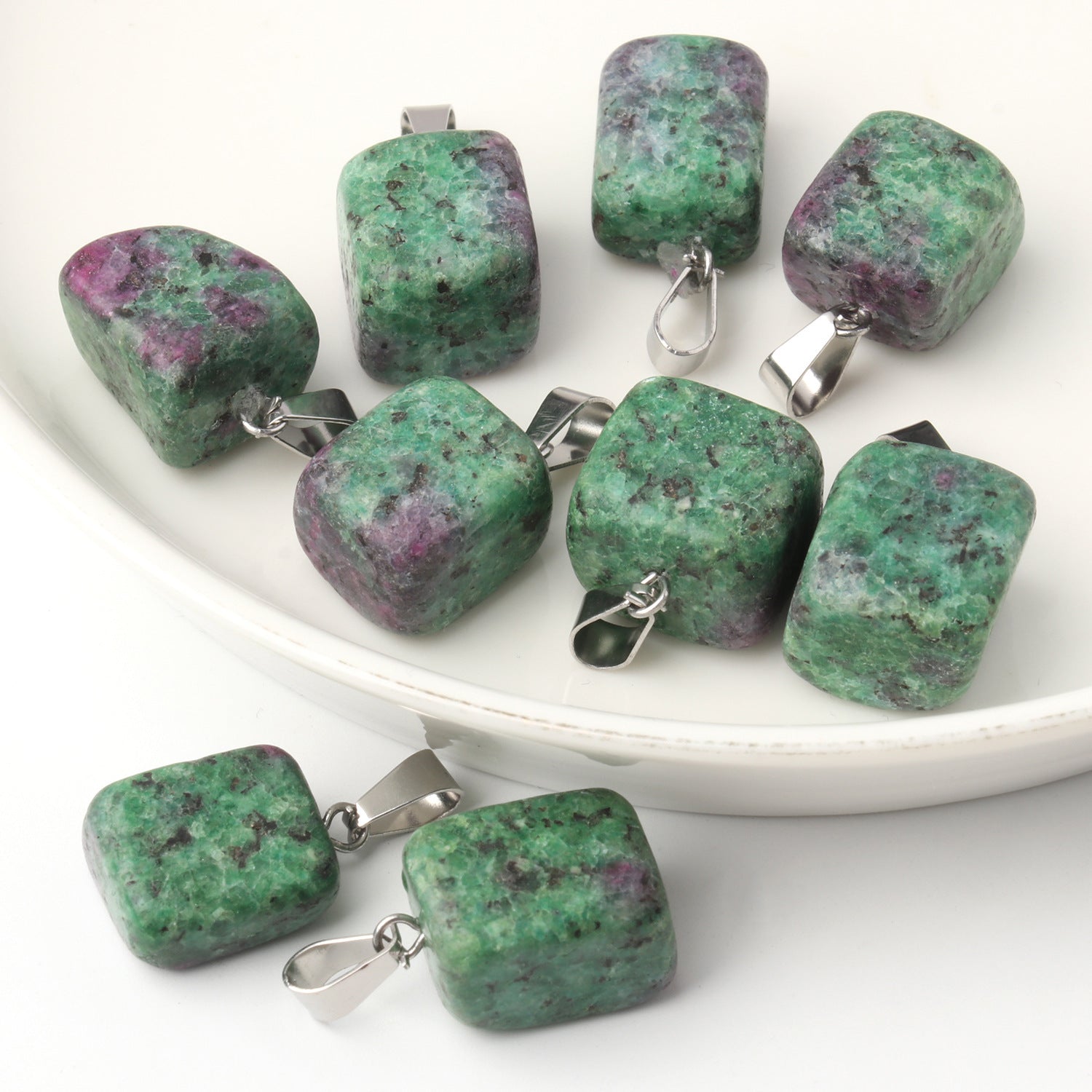 5 Multi-Color Irregular Stone Pendant Accessories