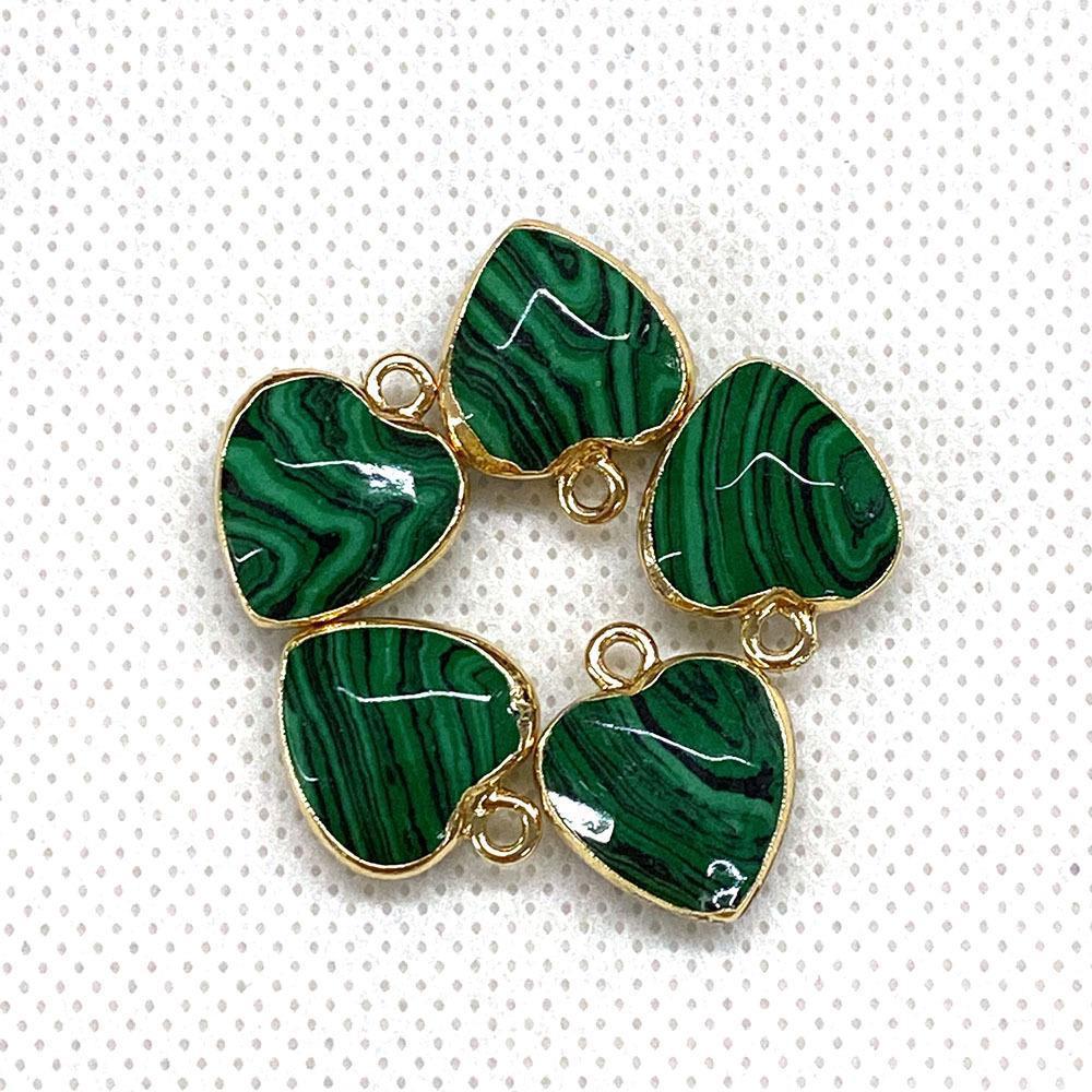 Natural Stone Faceted Malachite 15 X18mm Heart-shaped Tigereye Pendant
