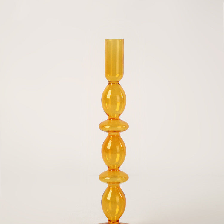 Nordic Home Colored Retro Glass Candle Holders