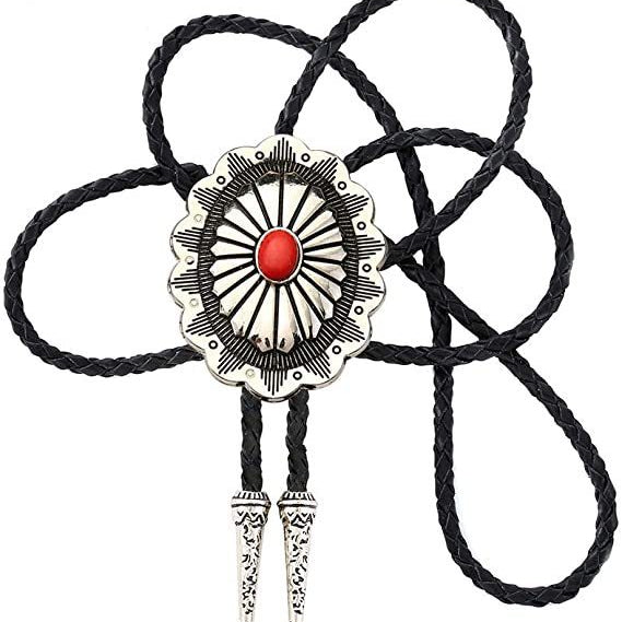 American Western Cowboy Bolo Tie Metal Tie