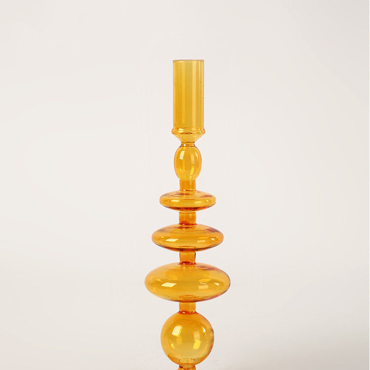 Nordic Home Colored Retro Glass Candle Holders