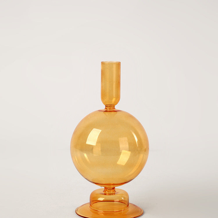 Nordic Home Colored Retro Glass Candle Holders