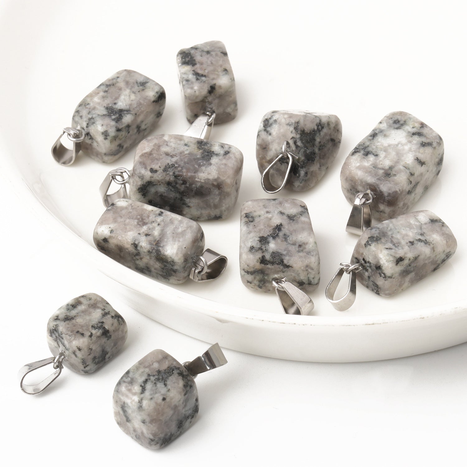 5 Multi-Color Irregular Stone Pendant Accessories