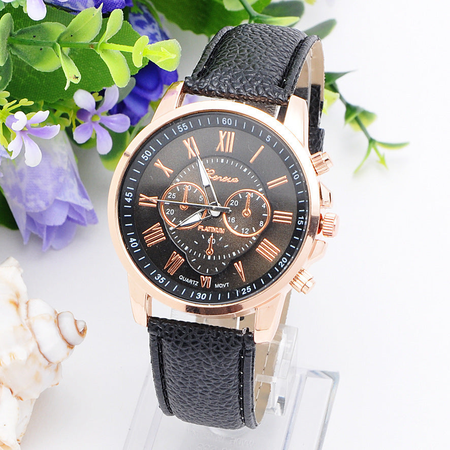 Three eye watches, retro GENEVA, quartz trends watches