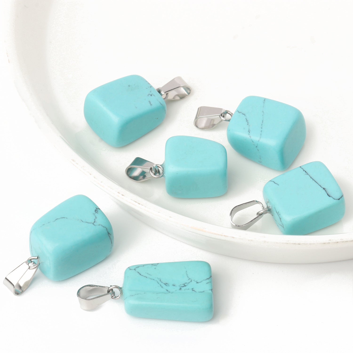 5 Multi-Color Irregular Stone Pendant Accessories