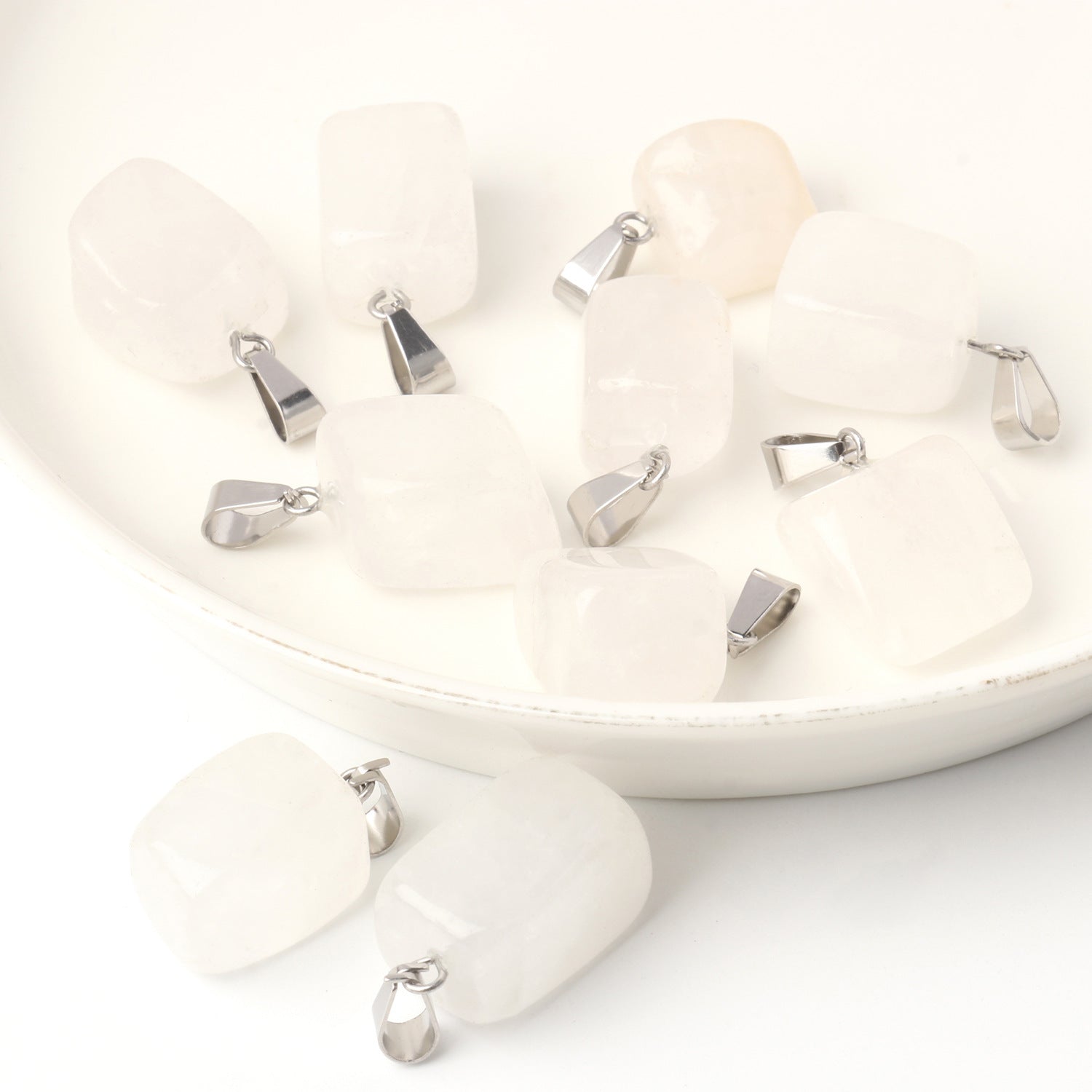 5 Multi-Color Irregular Stone Pendant Accessories