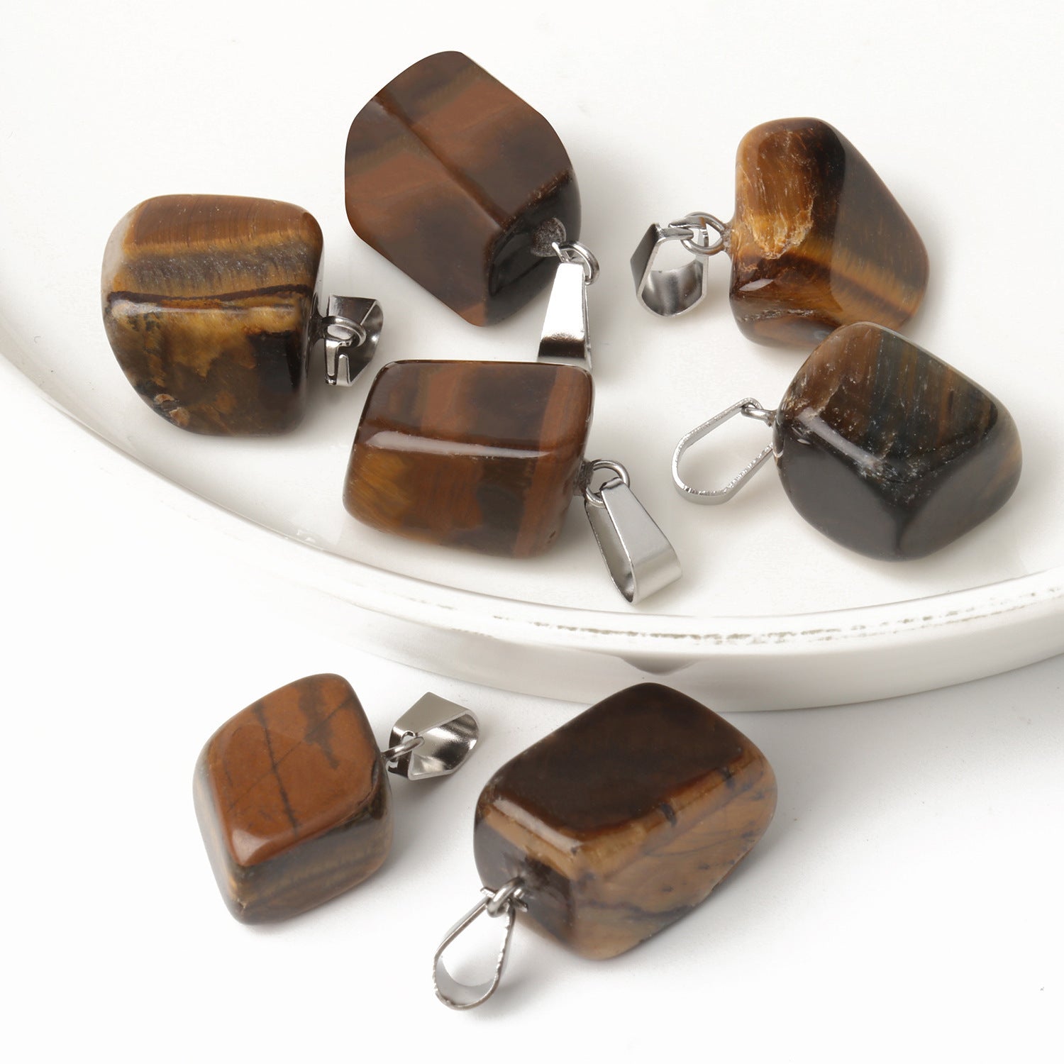 5 Multi-Color Irregular Stone Pendant Accessories