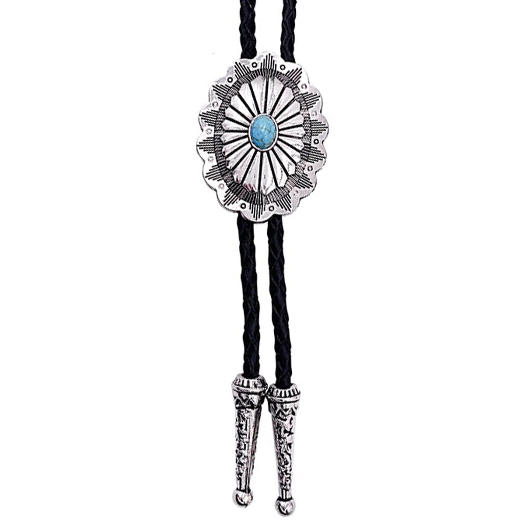 American Western Cowboy Bolo Tie Metal Tie