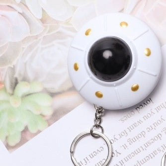 Sounding Luminous Flying Saucer Plastic Keychain Pendant
