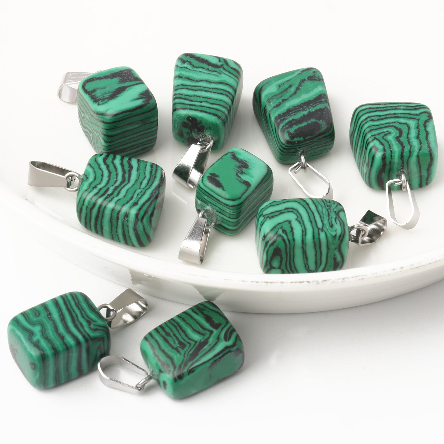 5 Multi-Color Irregular Stone Pendant Accessories