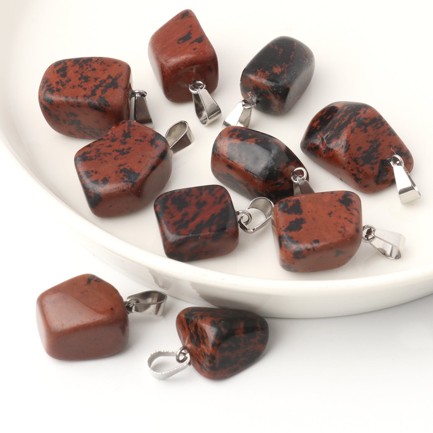 5 Multi-Color Irregular Stone Pendant Accessories
