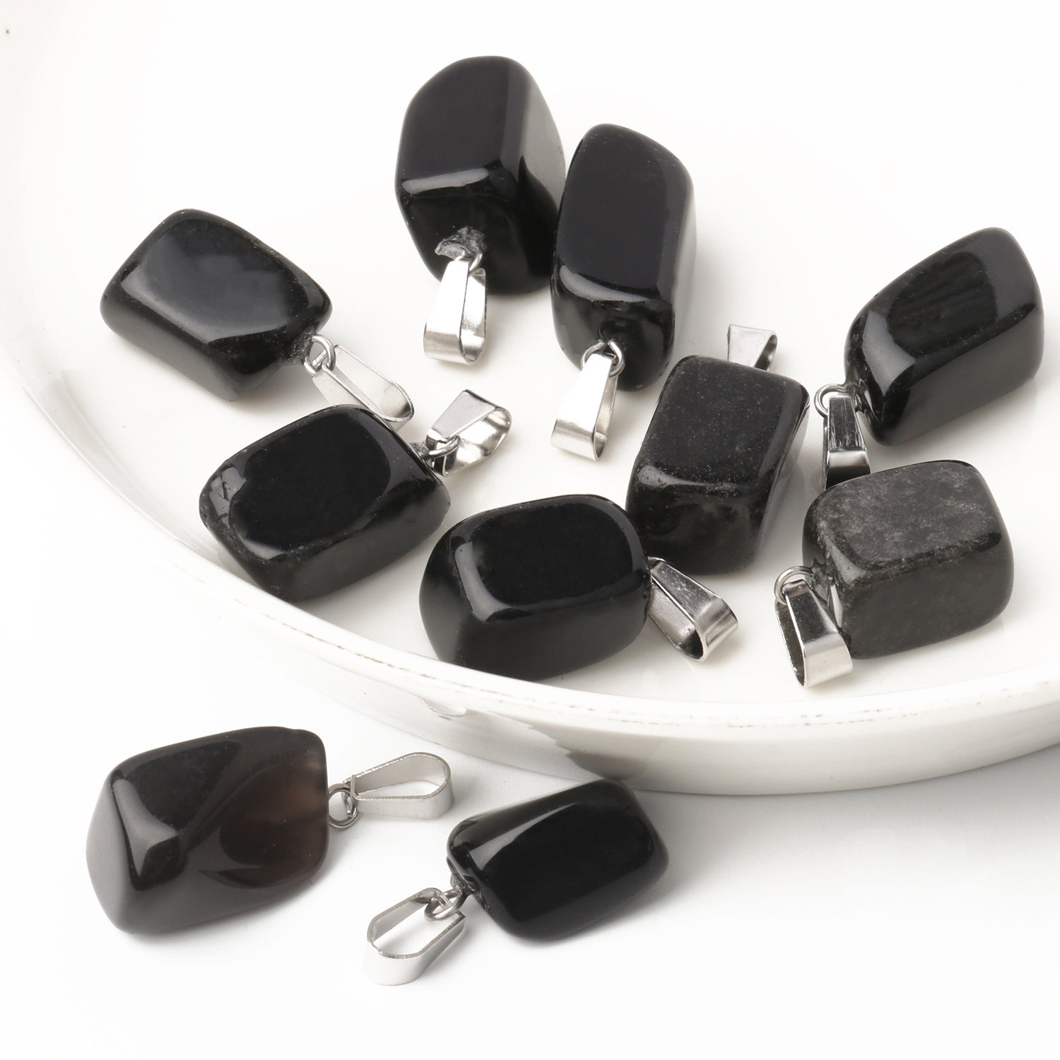 5 Multi-Color Irregular Stone Pendant Accessories