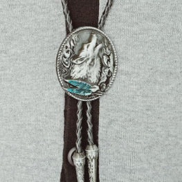 American Western Cowboy Bolo Tie Metal Tie