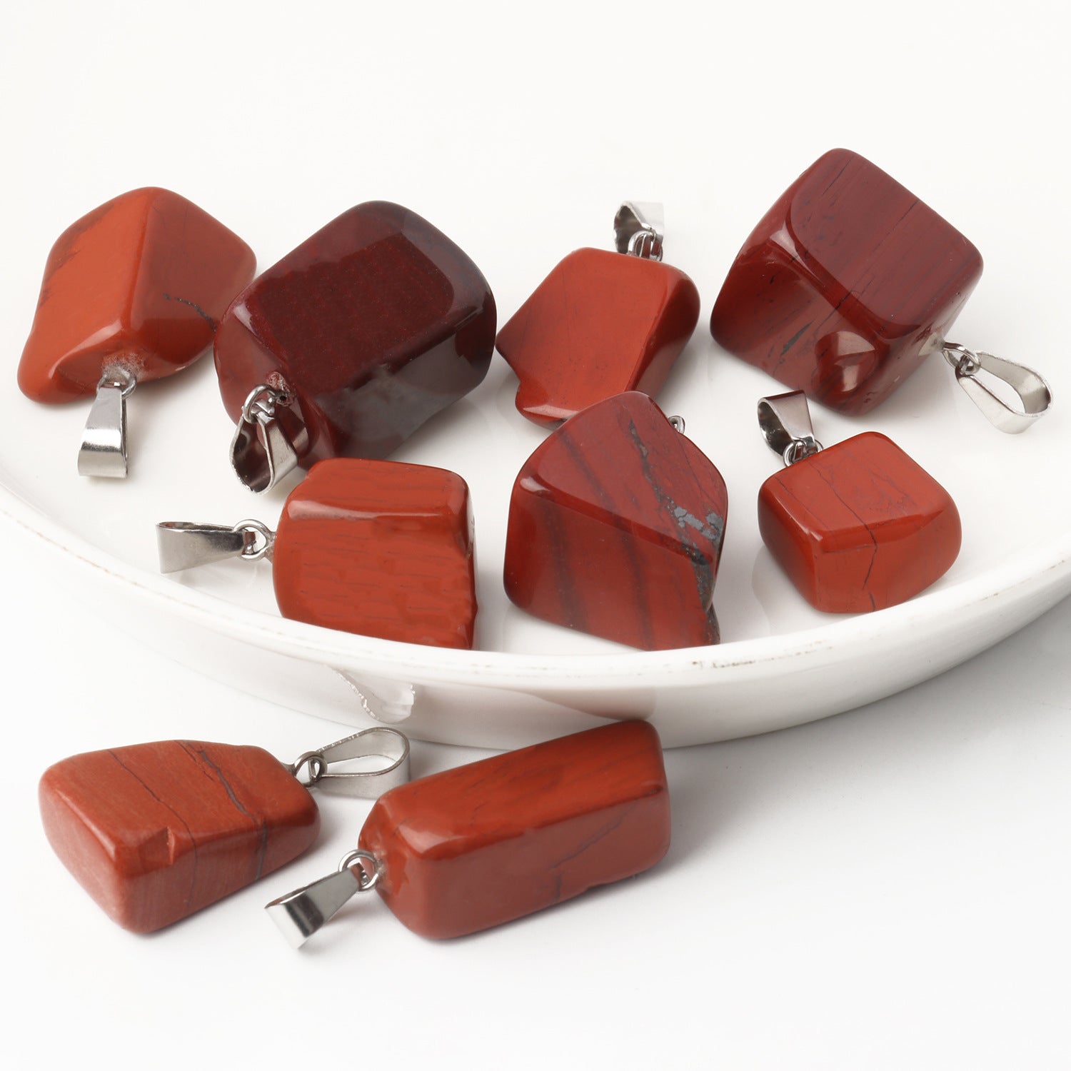 5 Multi-Color Irregular Stone Pendant Accessories