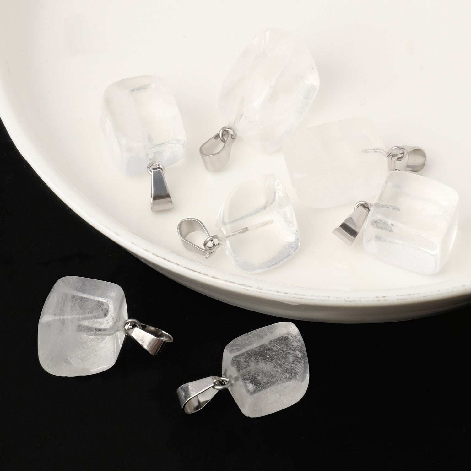 5 Multi-Color Irregular Stone Pendant Accessories