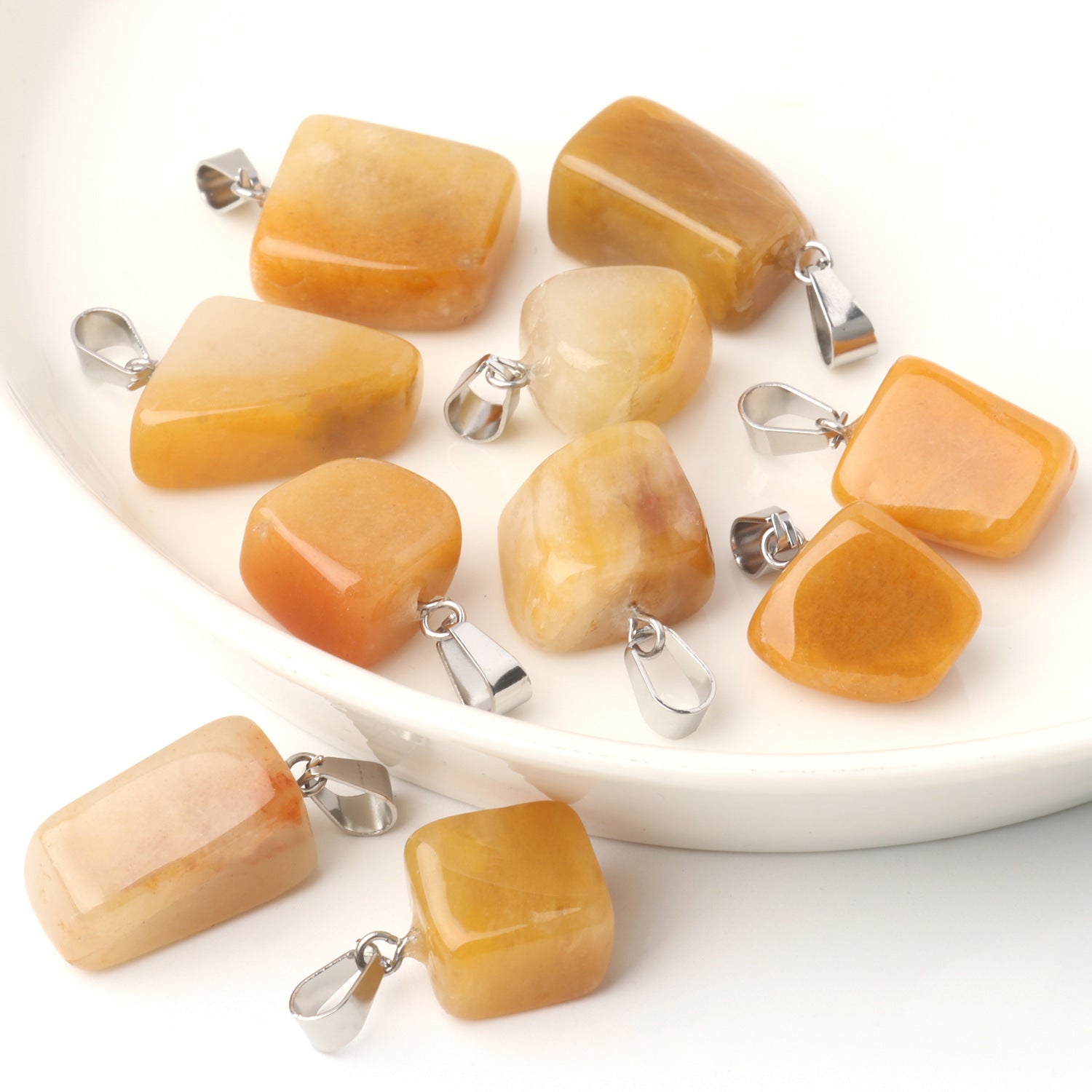 5 Multi-Color Irregular Stone Pendant Accessories