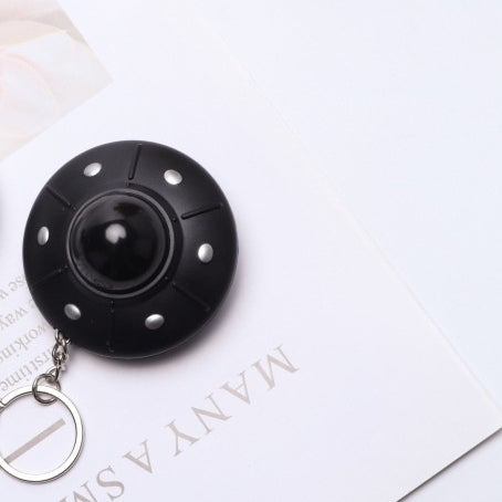 Sounding Luminous Flying Saucer Plastic Keychain Pendant