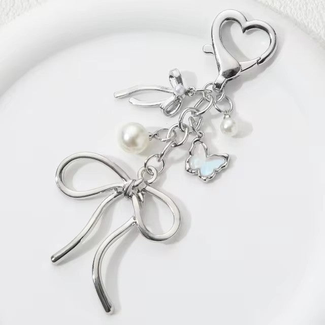 French Ribbon Bowknot Alloy Key Ring