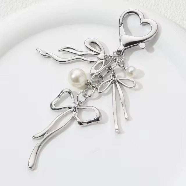 French Ribbon Bowknot Alloy Key Ring