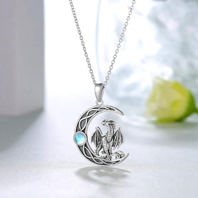 Creative Moon Magic Dragon Hollow Pendant Female