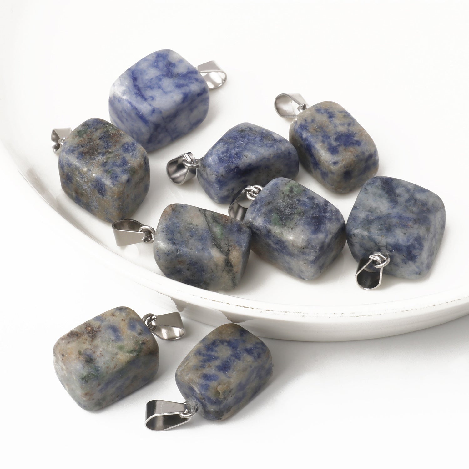 5 Multi-Color Irregular Stone Pendant Accessories