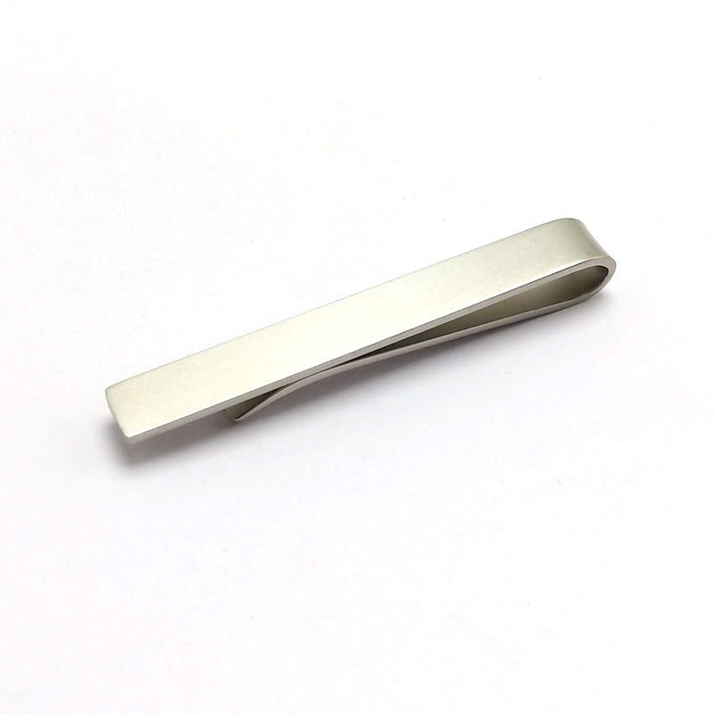 Men's Simplicity Titanium Steel Tie Pin Frosted Neckline Clip