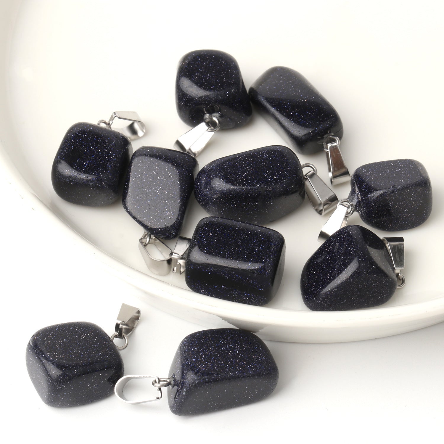 5 Multi-Color Irregular Stone Pendant Accessories