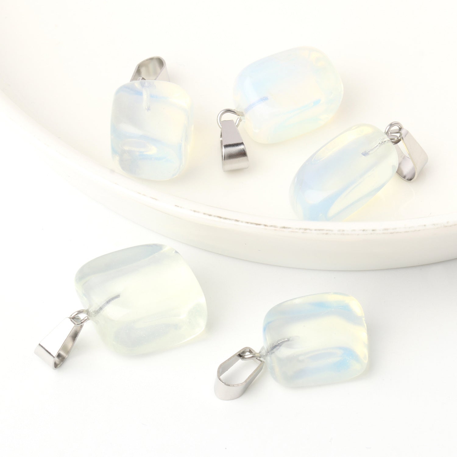 5 Multi-Color Irregular Stone Pendant Accessories