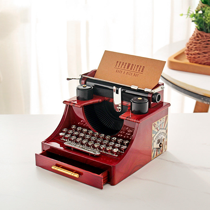 Retro Nostalgic Old-fashioned Typewriter Projector Music Box Music Box Home Decoration Ornaments