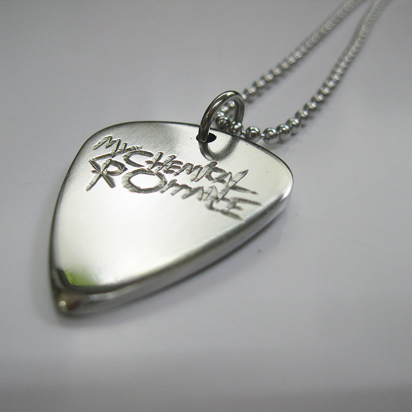 My Chemical Romantic Handcarved Guitar Paddle Necklace