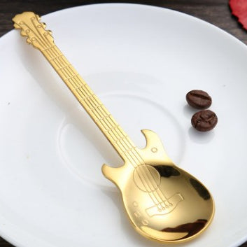 Guitar Coffee Spoon Set Stainless Steel Dessert Ice Cream Spoon Tea Spoon Coffee Accessories