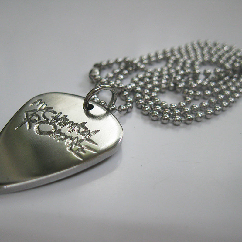 My Chemical Romantic Handcarved Guitar Paddle Necklace