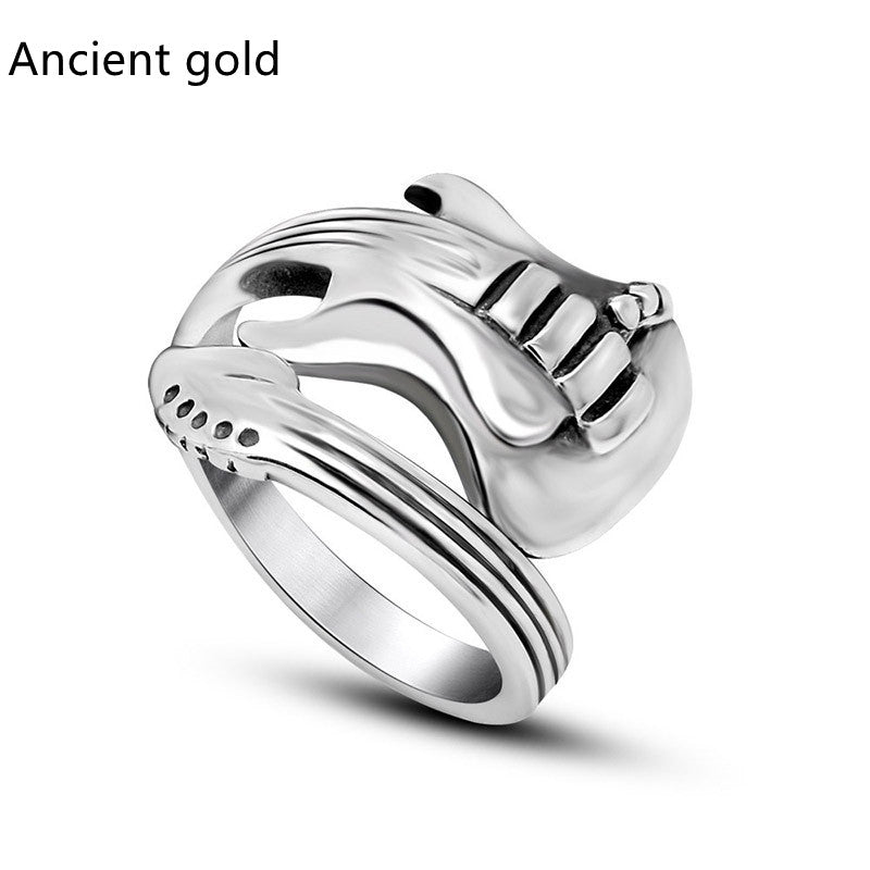 Guitar Retro Male Alloy Ring