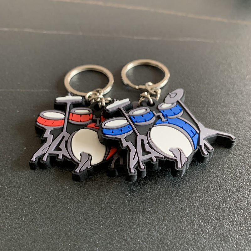 Musical Instrument Silicone Guitar Pvc Soft Keychain Pendant